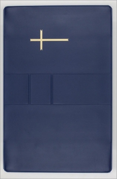 Gesangbuchhülle PVC wattiert, mit Goldkreuz geprägt, Farbe: blau