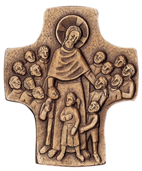 Bronze Kreuz - Jesus der Kinderfreund