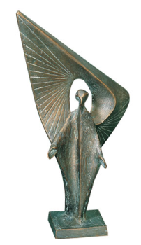 Bronze-Engel, vollplastisch, ca. 32 cm