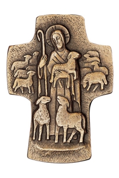 Bronze Kreuz - Guter Hirte