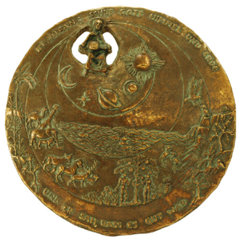Bronze-Relief Schöpfung 19,5 mm D.