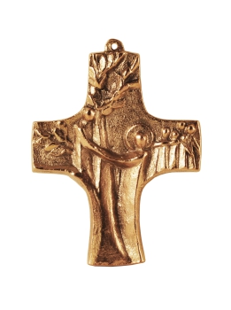 Bronze Kreuz - Jesus und Zachäus -