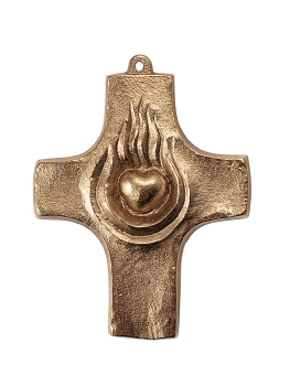 Bronze Kreuz - Brannte nicht unser Herz