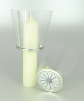 Wind-/Tropfschutzhülle, mit Loch, für Kerzen bis 25, 40 oder 50 mm Durchmesser