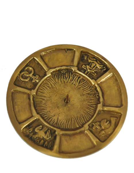 Leuchter, Bronze mit Sakramente-Symbol